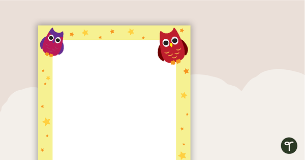 Go to Owl Page Border - Portrait teaching resource