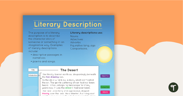 Preview image for Literary Description Text Type Poster With Annotations - teaching resource