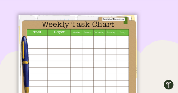 Learning Detectives - Weekly Task Chart teaching resource