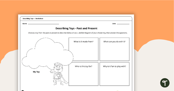 预览图像用于描述过去和现在的玩具 - 工作表 - 教学资源