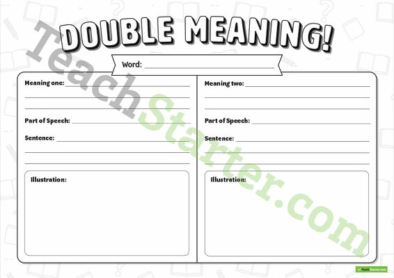 Double Meaning Vocabulary Worksheet teaching resource