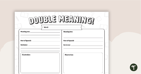 Go to Double Meaning Vocabulary Worksheet teaching resource