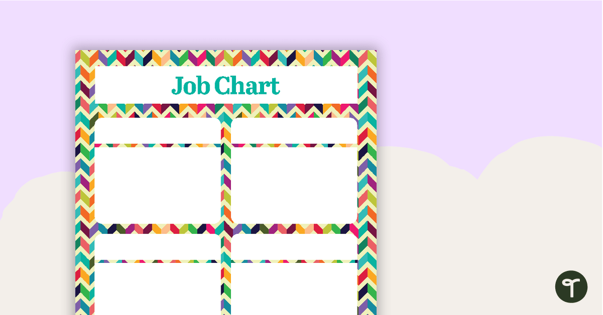 Bright Chevron - Job Chart teaching resource