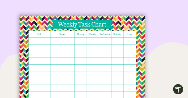 Bright Chevron - Weekly Task Chart teaching resource
