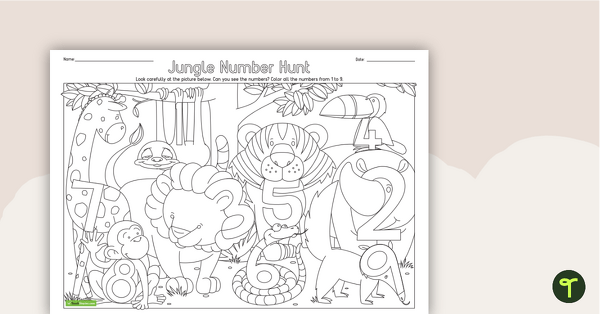 Go to Jungle Number Hunt – Identifying Numbers 1–9 teaching resource