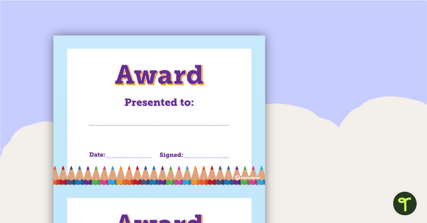 Go to Pencils - Award Certificate teaching resource