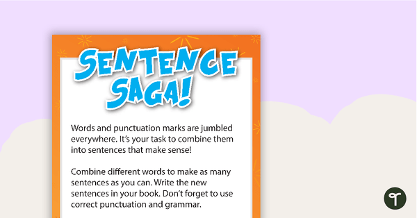 Go to Sentence Saga Literacy Activity (Silly Sentences) teaching resource