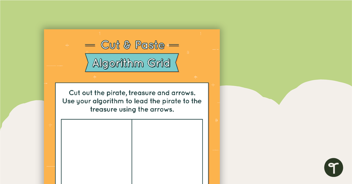 Cut and Paste Algorithm Grid - Color teaching resource
