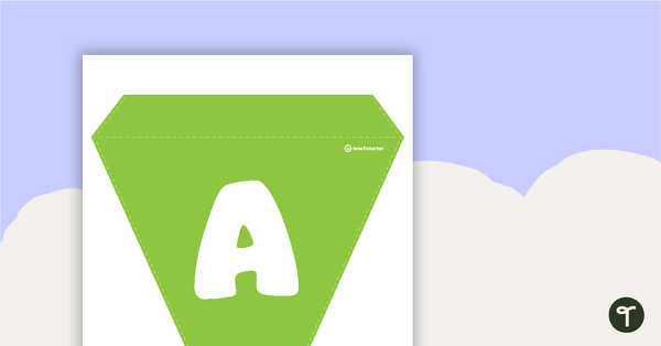 Preview image for Plain Green - Letters and Number Bunting - teaching resource