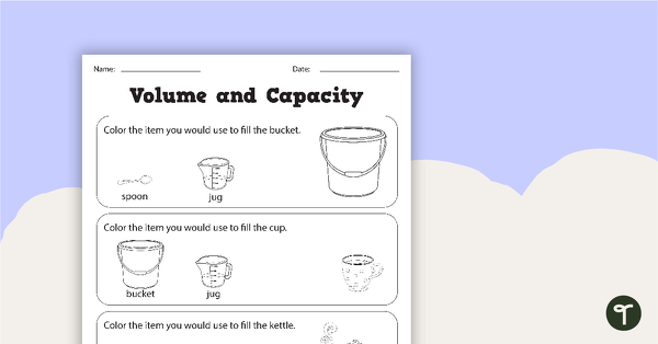 Go to Volume and Capacity Worksheets teaching resource