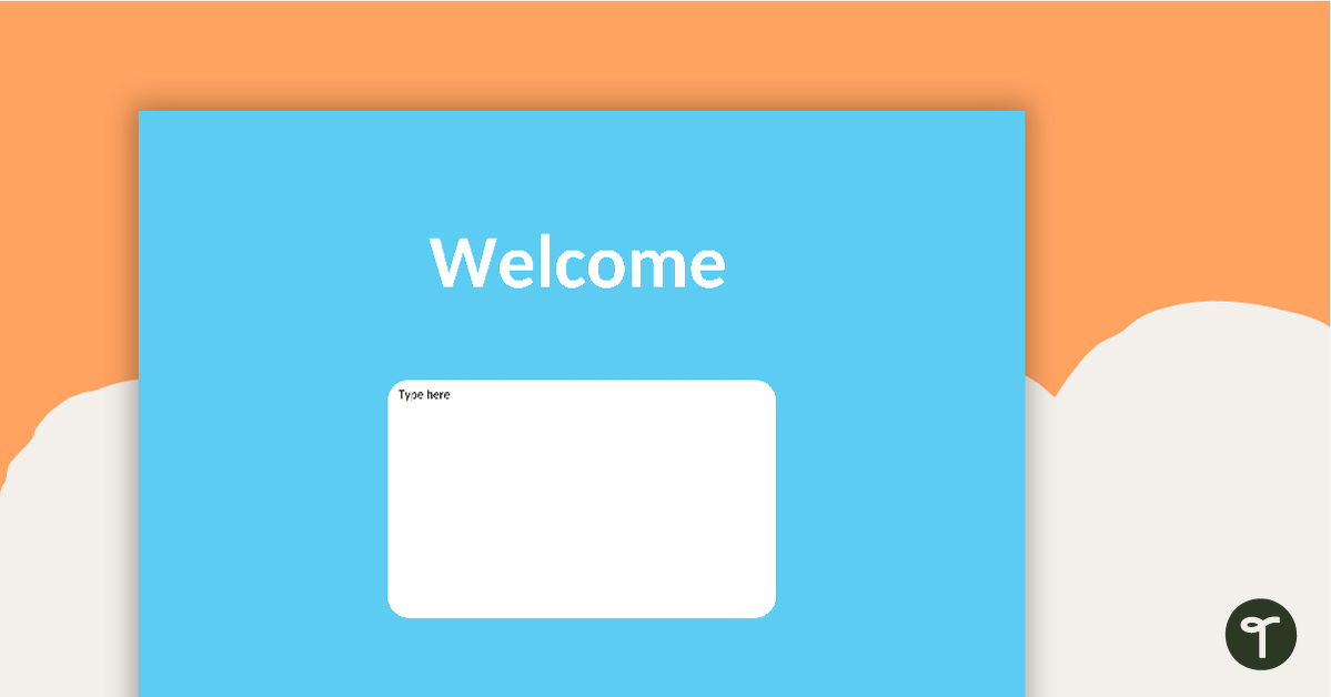 Plain Sky Blue - Welcome Sign and Name Tags teaching resource