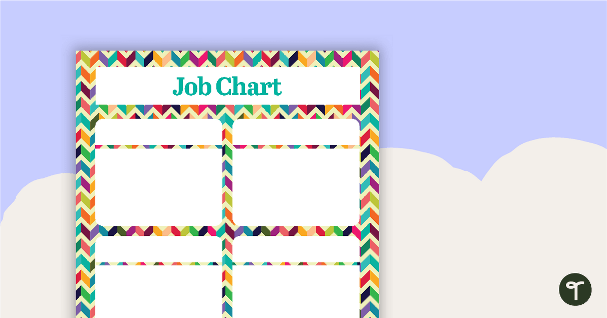Bright Chevron - Job Chart teaching resource
