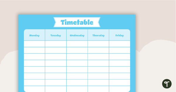 Go to Plain Sky Blue - Weekly Timetable teaching resource