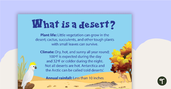 Preview image for What is a Desert? Poster - teaching resource