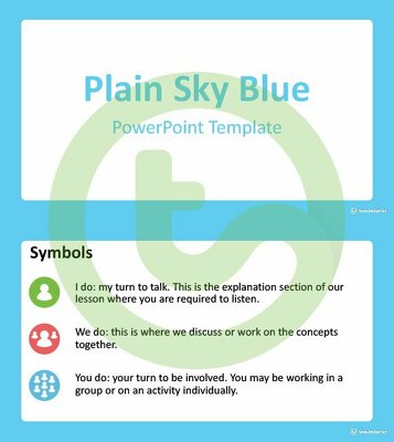Plain Sky Blue - PowerPoint Template teaching resource