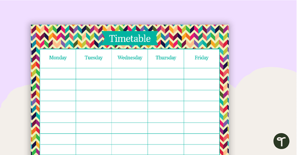 Go to Bright Chevron - Weekly Timetable teaching resource
