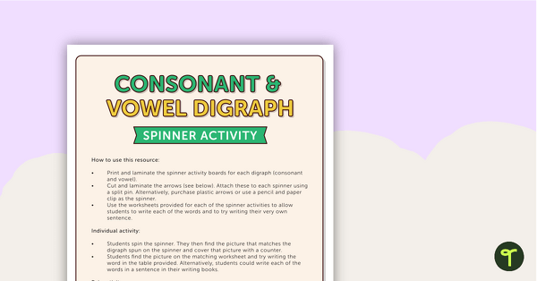 Image of Vowel and Consonant Digraph Spin Games