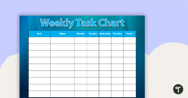 Weekly Task Chart – Blue teaching resource
