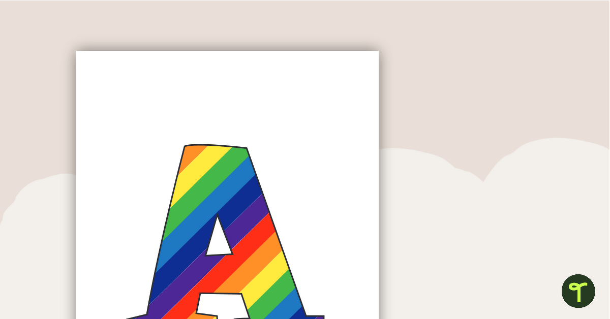 Rainbow Stripes - Letter, Number And Punctuation Set teaching resource