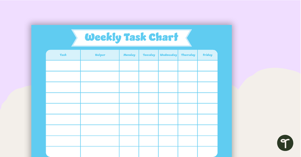 Go to Plain Sky Blue - Weekly Task Chart teaching resource