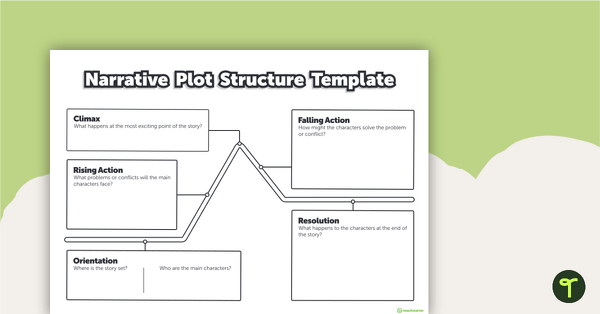 Go to Narrative Plot Structure - Story Mountain Template teaching resource