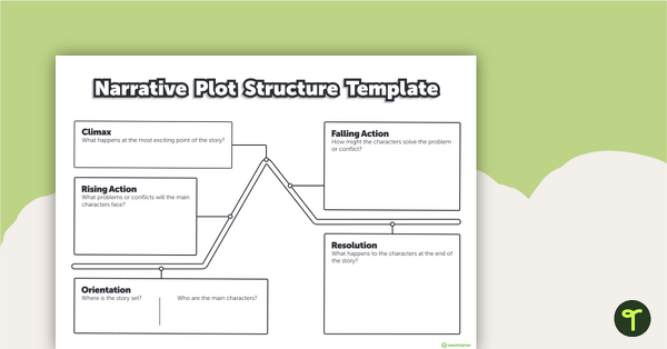 Image of Narrative Plot Structure - Story Mountain Template