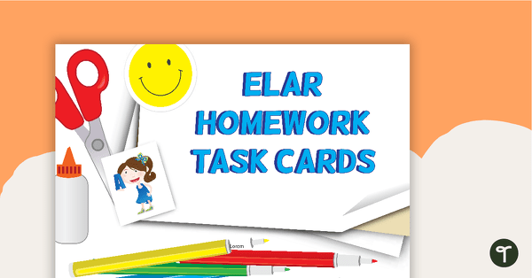 Language Arts Homework Task Cards and Worksheets - Grades 1–2 teaching resource