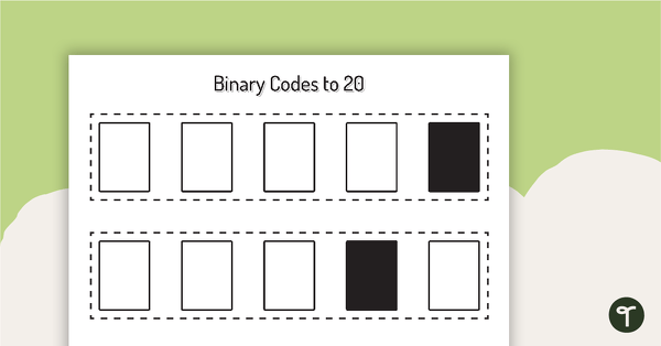 Preview image for Binary Codes without Guide Dots to 20 Cards - teaching resource