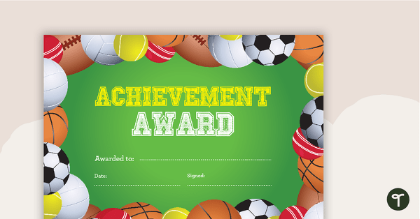 Go to Sports Achievement Certificate teaching resource