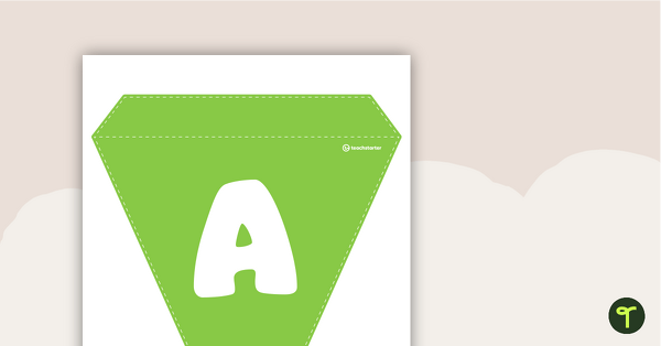 Plain Green - Letters and Number Bunting teaching resource
