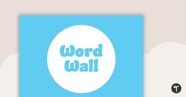 Plain Sky Blue - Word Wall Template teaching resource