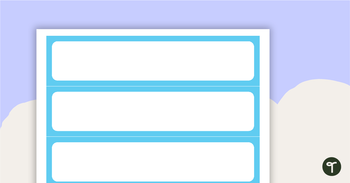 Plain Sky Blue - Tray Labels teaching resource