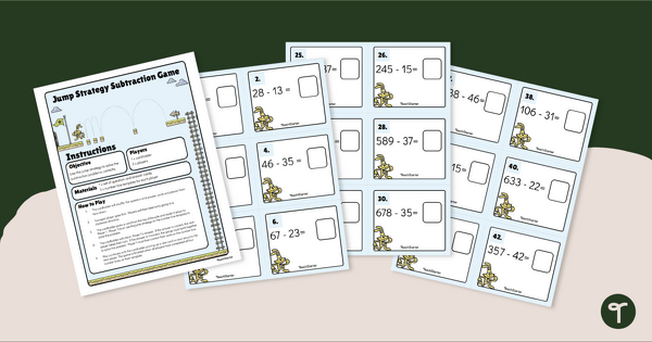 Preview image for Jump Strategy Subtraction Game - teaching resource