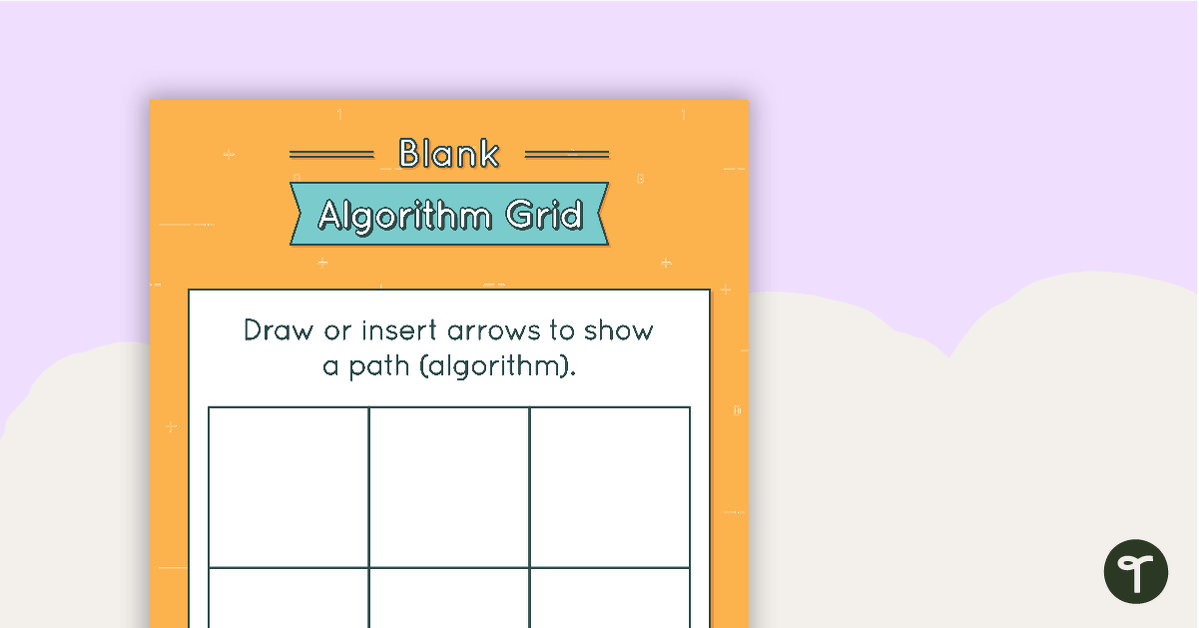 Blank Algorithm Grid - Color teaching resource