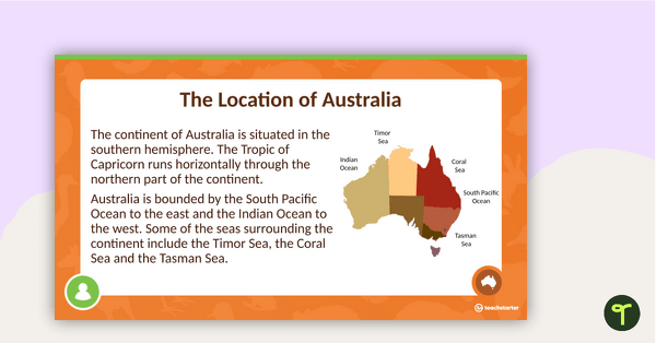 Preview image for The Continent of Australia PowerPoint - teaching resource