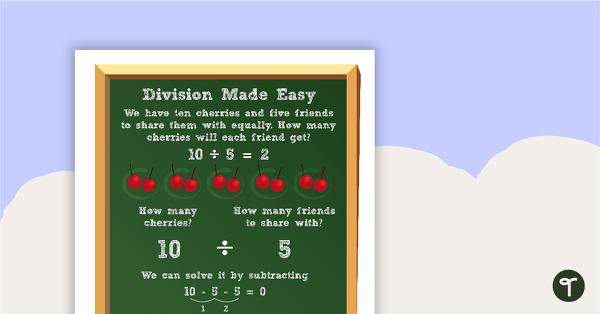 Go to Division Made Easy: Repeated Subtraction Strategy - Poster teaching resource