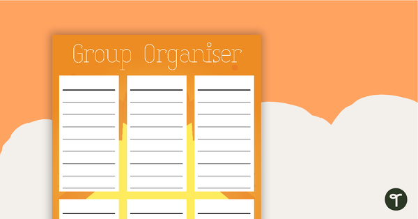 Preview image for Groups Organiser Chart - Orange Starburst - teaching resource