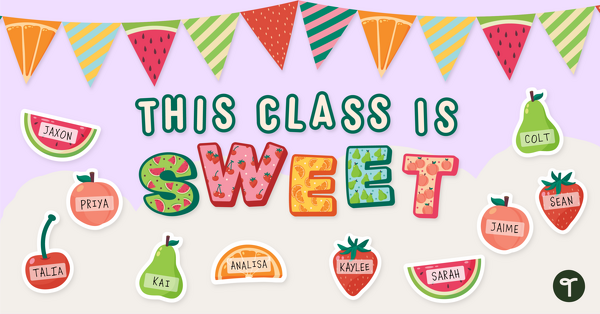 Go to This Class is Sweet! Fruit Bulletin Board Kit teaching resource