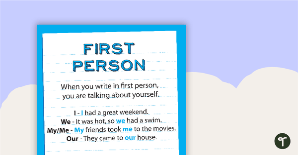 First, Second, and Third Person Narration Posters teaching resource