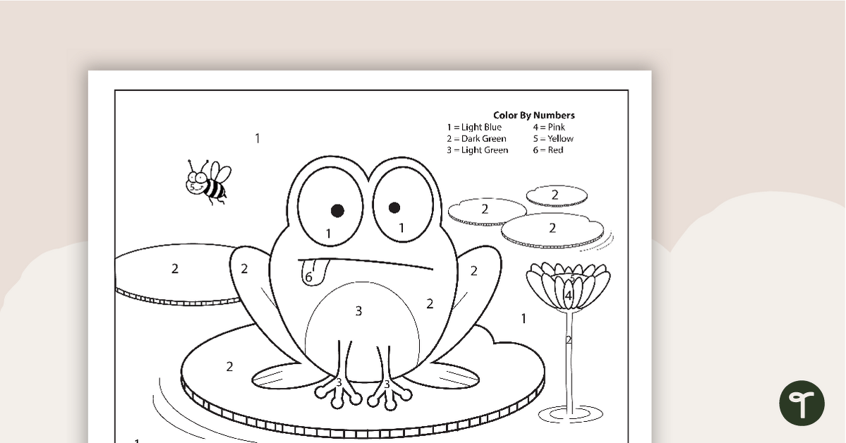 Frog in a Pond - Color by Numbers teaching resource