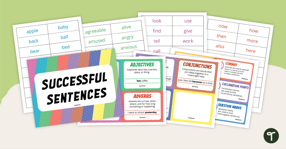Successful Sentences – Sentence Construction Cards teaching resource