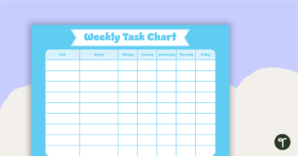 Go to Plain Sky Blue - Weekly Task Chart teaching resource