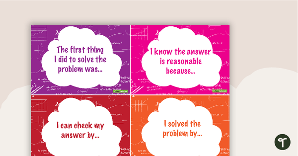 Math Thinking Sentence Starter Cards teaching resource
