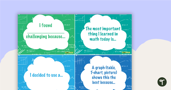 Math Thinking Sentence Starter Cards teaching resource