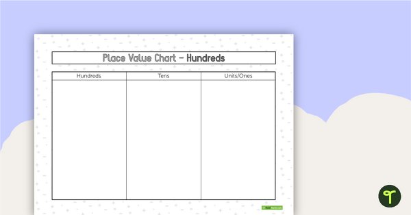 Place Value Chart – Hundreds teaching resource