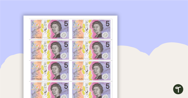 Australian Dollar Note Sheets teaching resource