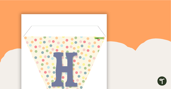 Happy Birthday Bunting - Cream Polka Dots teaching resource