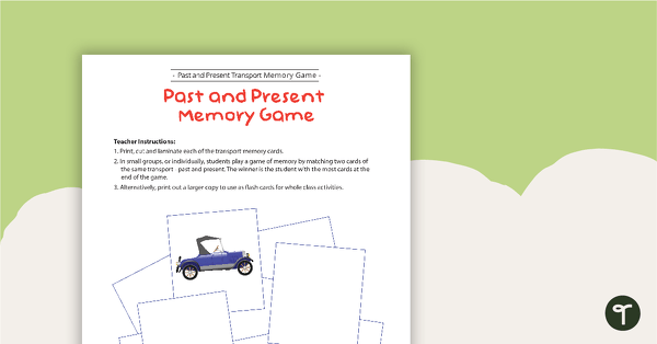 Go to Transport Then and Now - Memory Game teaching resource