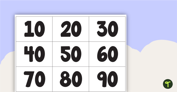Numbers, Words, and Tallies Mix-Ups - Tens teaching resource
