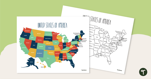 Image of Labeled Map of the United States